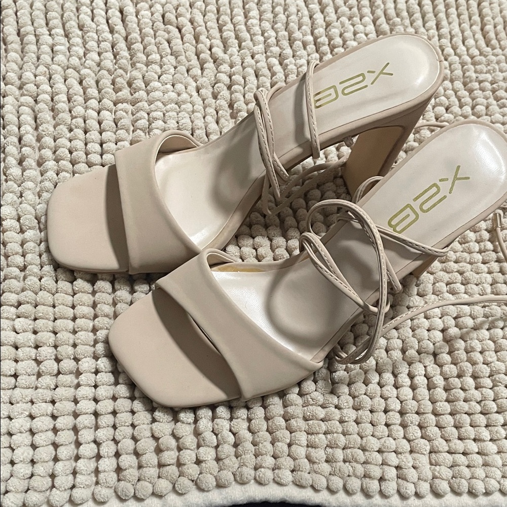 X2 Cream Strappy Heels